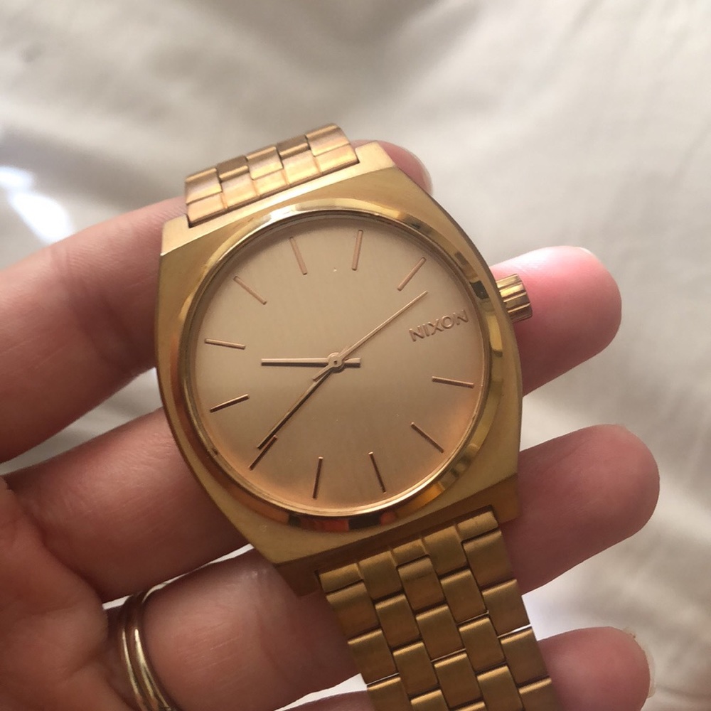 Nixon Rose Gold Minimal Time Teller Watch